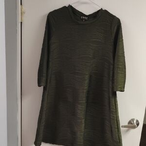 Poof! Dark Green Textured Tunic